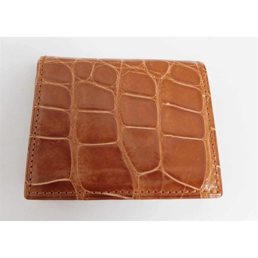Giorgio Armani Brown Genuine Alligator Coin Case Italy
